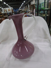 Load image into Gallery viewer, Vintage Empoli Lilac Cased Glass Clear Handle Ewer Pitcher