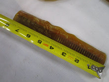 Load image into Gallery viewer, Vintage Amber Faux Texture Plastic Vanity Set Comb and Two Lidded Jars