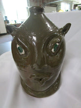 Load image into Gallery viewer, Mike Craven Artist Signed Olive Green Alien Ugly Face Jug