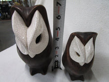 Load image into Gallery viewer, Vintage Brayton Ceramic Textured Crackled Owl Family Set of 2