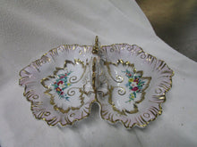 Load image into Gallery viewer, Antique Handpainted Porcelain Ruffled Double Candy Tidbit Dish