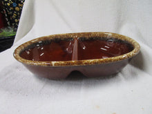 Load image into Gallery viewer, Vintage Hull USA Oven Proof Brown Drip Glaze Divided Pottery Serving Dish
