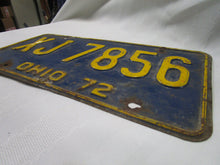 Load image into Gallery viewer, 1972 Ohio Automobile License Plate Tag XJ7856