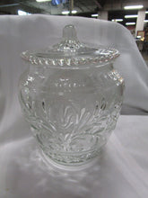 Load image into Gallery viewer, Tiara Indiana Clear Pressed Glass Sunflower Cookie Biscuit Jar