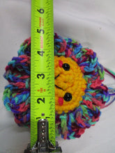 Load image into Gallery viewer, Handmade Rainbow Crochet Beach Market Tote with Flower Face Key Chain
