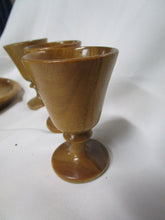 Load image into Gallery viewer, Vintage Wood Sherry Liqueur Glasses Set with Wood Carrier