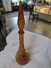 Load image into Gallery viewer, Vintage Empoli Italy Green Textured Glass Tall Decanter Bottle with Repaired Stopper