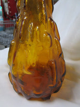Load image into Gallery viewer, Vintage Empoli Italy Green Textured Glass Tall Decanter Bottle with Repaired Stopper