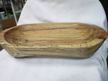 Load image into Gallery viewer, Rustic Hand Carved Spalted White Oak Shallow Dough Decor Bowl