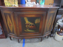 Load image into Gallery viewer, Antique Elgin A. Simonds Co. Matched Pair Walnut Diagonal Music and Floral Motif Commodes Cabinets
