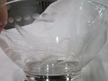 Load image into Gallery viewer, Vintage Cut Glass Leaf Motif Bowl with Sterling Silver Base