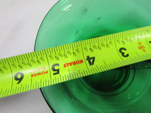 Load image into Gallery viewer, Vintage Paden City Star Cut Emerald Glo Green Glass Divided Nut Dish Bowl
