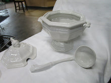 Load image into Gallery viewer, Vintage Red Cliff White Ironstone Grape Motif Serving Soup Tureen with Lid and Ladle