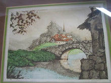 Load image into Gallery viewer, 1930s Camille Boyer Hand Colored European Scene Etchings Framed Set of 2