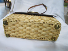 Load image into Gallery viewer, Vintage Cappelli Red Leather and Woven Straw Shoulder Bag Purse