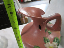 Load image into Gallery viewer, Vintage Roseville White Roses 990-10 Pottery Ewer Pitcher