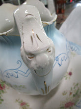Load image into Gallery viewer, Antique Alba China Floral with Gold Trim Wash Basin and Pitcher Set