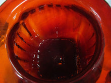 Load image into Gallery viewer, Vintage Red Glass Canister with Metal Hen Rooster Leaf Lid