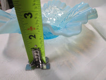 Load image into Gallery viewer, Vintage Jefferson & Northwood Aqua Blue Opalescent Ruffled Floral Leaf Footed Bowl