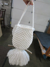 Load image into Gallery viewer, Vintage Macrame White Owl Pot Planter Holder with Top Strap