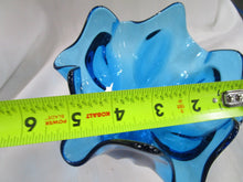 Load image into Gallery viewer, Vintage LE Smith Colonial Blue Glass Footed Compote Dish