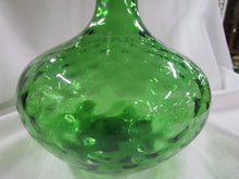 Load image into Gallery viewer, Vintage Emoli Green Optic Glass Bulb Genie Decanter with Ribbed Glass Stopper
