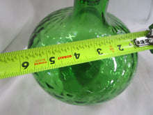 Load image into Gallery viewer, Vintage Emoli Green Optic Glass Bulb Genie Decanter with Ribbed Glass Stopper