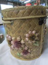 Load image into Gallery viewer, Vintage Philippines Woven Floral Hat Wig Basket Box