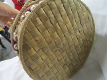 Load image into Gallery viewer, Vintage Philippines Woven Floral Hat Wig Basket Box