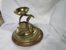Load image into Gallery viewer, Vintage Swan Holding Branch Gentleman's Pocket Watch Holder on Wood Base