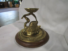 Load image into Gallery viewer, Vintage Swan Holding Branch Gentleman's Pocket Watch Holder on Wood Base