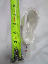 Load image into Gallery viewer, Vintage Westmoreland White Iridescent Glass With Handpainted Floral Dots Slipper Shoe