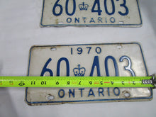 Load image into Gallery viewer, 1970 Ontario 60 403 Automobile License Plate Tag Matched Pair
