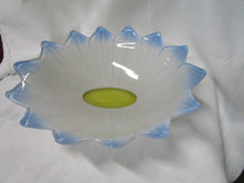 Load image into Gallery viewer, Vintage Painted Glass Blue/White/Yellow Decor Console Bowl