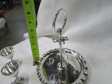 Load image into Gallery viewer, Vintage Victorian Style Silver Tone Metal Egg Cruet Serving Table Set for Four