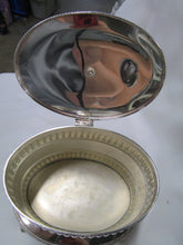 Load image into Gallery viewer, Antique Hallmark Silverplate Footed Biscuit Box Jar with Lion Head Side Pulls