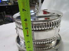 Load image into Gallery viewer, Antique Hallmark Silverplate Footed Biscuit Box Jar with Lion Head Side Pulls