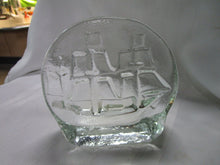 Load image into Gallery viewer, Vintage Pilgrim Glass Clear Glass Sailing Ship Paperweight