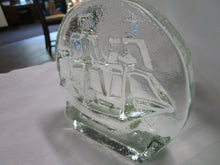 Load image into Gallery viewer, Vintage Pilgrim Glass Clear Glass Sailing Ship Paperweight