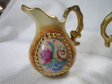 Load image into Gallery viewer, Vintage Enesco Floral Bead Porcelain Creamer and Sugar Bowl Set