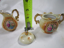 Load image into Gallery viewer, Vintage Enesco Floral Bead Porcelain Creamer and Sugar Bowl Set