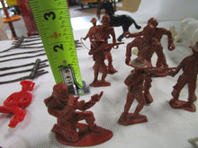 Load image into Gallery viewer, 1950's Plastic Cowboy & Indian with Horses Toy Plastic Figures Lot