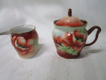 Load image into Gallery viewer, Vintage Handpainted Porcelain Poppy Condiment Table Set