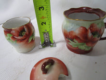 Load image into Gallery viewer, Vintage Handpainted Porcelain Poppy Condiment Table Set