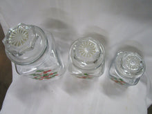Load image into Gallery viewer, Vintage Anchor Hocking Clear Glass Strawberry Motif Kitchen Canisters with Lids