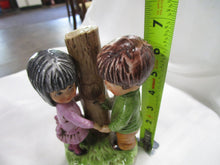 Load image into Gallery viewer, 1973 Gorham Moppets Young Boy and Girl with Tree Ceramic Musical Box