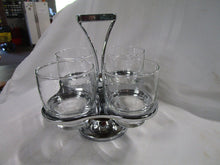 Load image into Gallery viewer, MCM Glass Carry Carousel with (4) Clear Highball Glasses