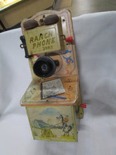 Load image into Gallery viewer, 1950's A Gong Bell Toy Ranch Phone Kid's Toy Crank Telephone