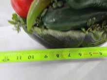 Load image into Gallery viewer, Vintage Hull USA F77 Pottery Green Drip Glaze Planter with Plastic Fruit