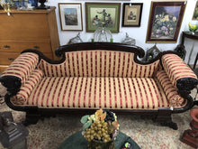 Load image into Gallery viewer, Antique (Circa 1830's) Empire Striped Upholstery Sofa *Local Pickup in SC only!*